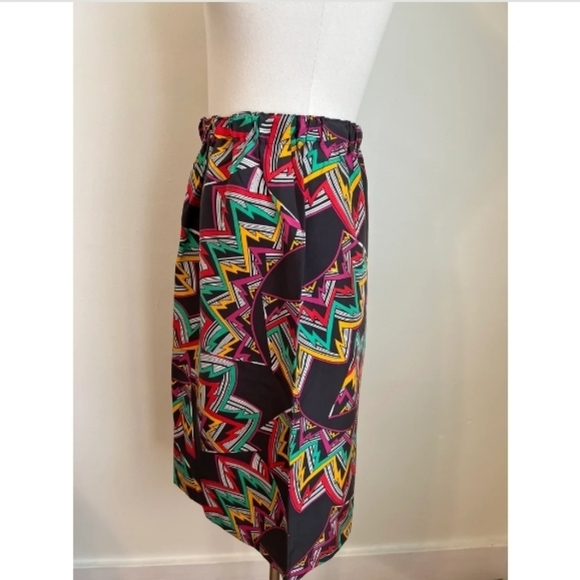 Vintage Geometric Elastic Waist Skirt - Picture 3 of 6
